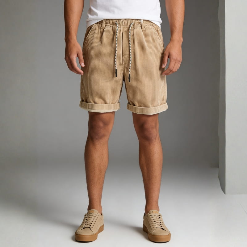Arnel Soft Corduroy Elasticated Shorts – Relaxed Fit Summer Shorts