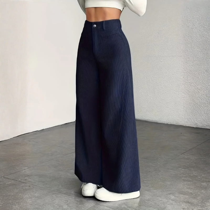 Althea Women's High Waisted Wide Leg Corduroy Pants