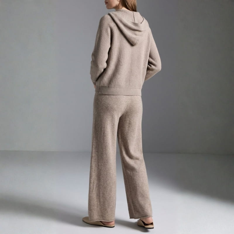 Vienna Valentina Women's 2 Piece Loungewear Set – Hooded Sweater and Wide Leg Pants