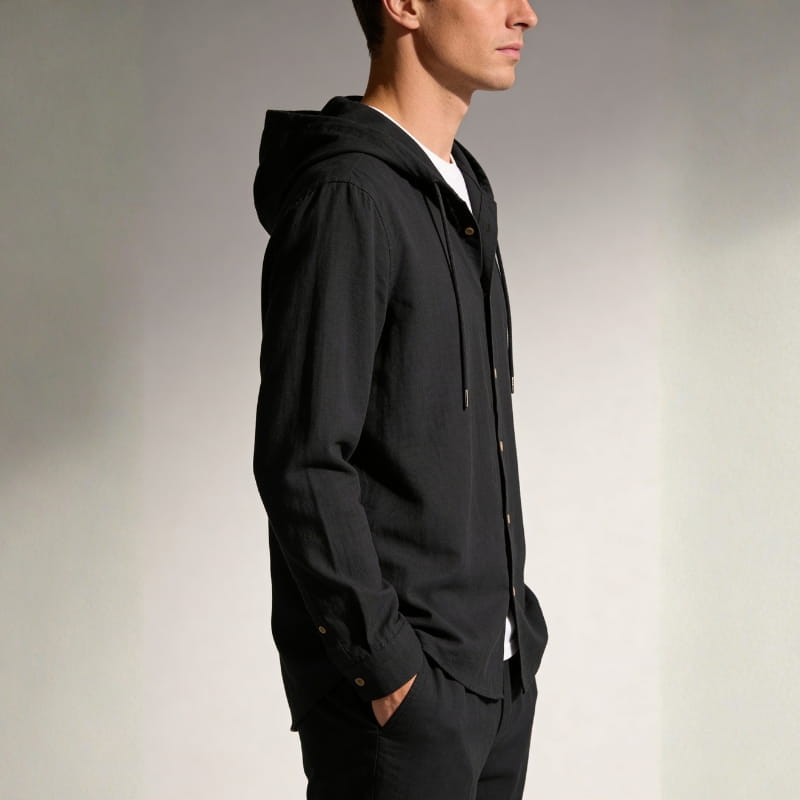 Mariano Cotton-Linen Hooded Shirt – Lightweight Breathable Casual Top