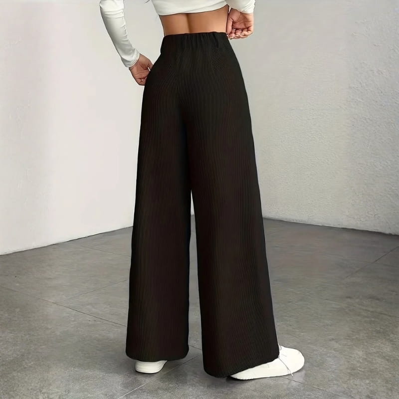 Althea High-Waisted Corduroy Wide-Leg Pants – Comfortable Versatile Trousers