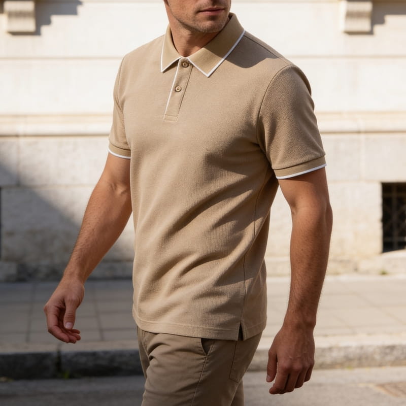 Valente Performance Knit Polo – Breathable Stretch Smart-Casual Shirt