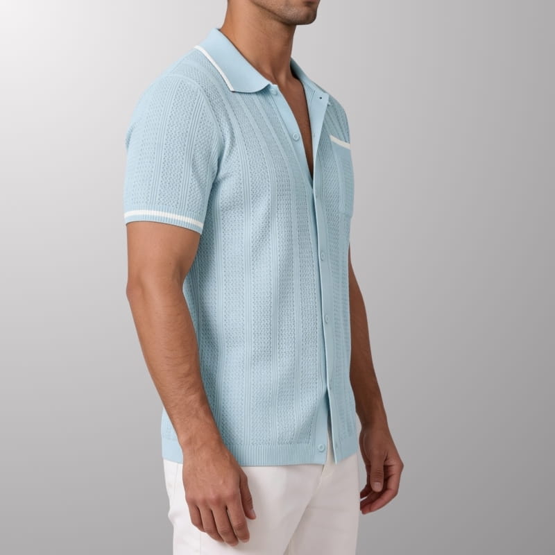Jones Textured Knit Polo Shirt – Soft Breathable Everyday Wear Top