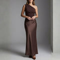 Danica One-Shoulder Satin Maxi Dress – Elegant Evening Dress