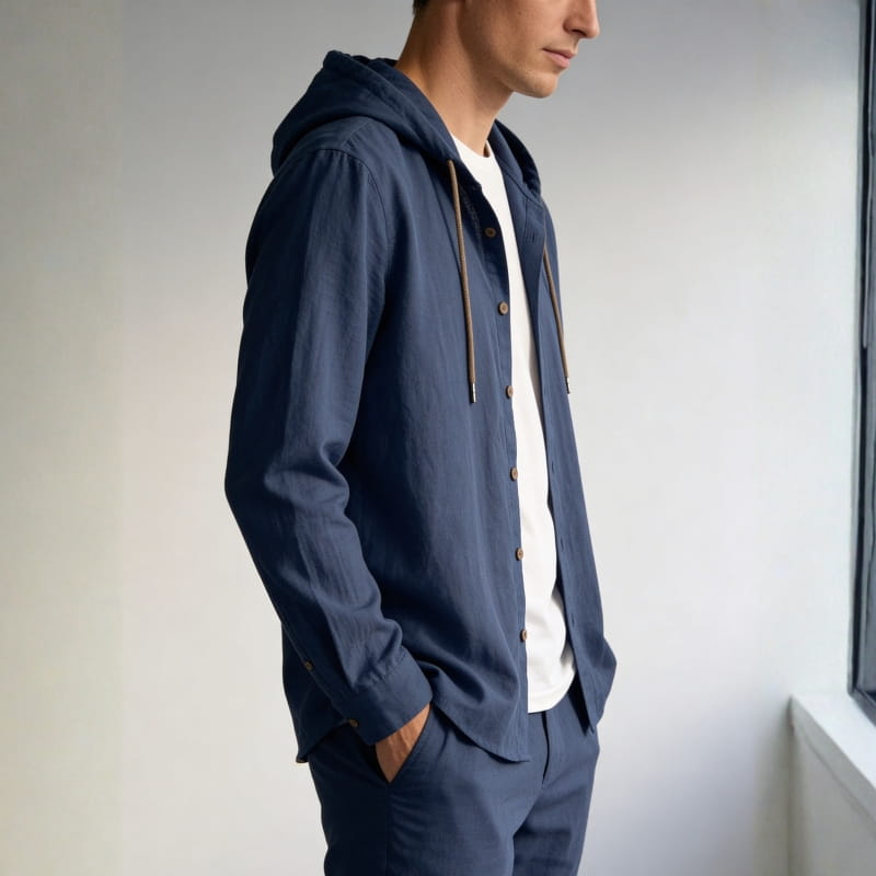 Mariano Cotton-Linen Hooded Shirt – Lightweight Breathable Casual Top