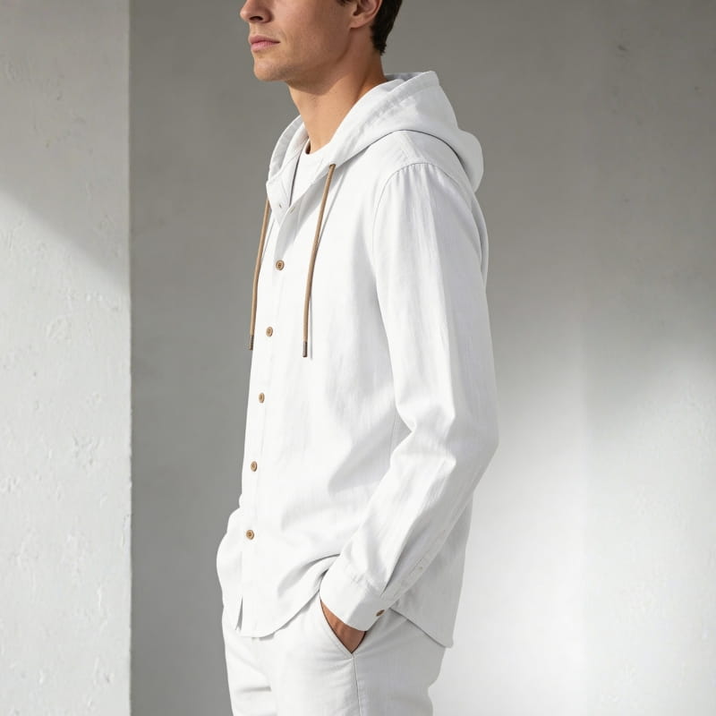 Mariano Cotton-Linen Hooded Shirt – Lightweight Breathable Casual Top