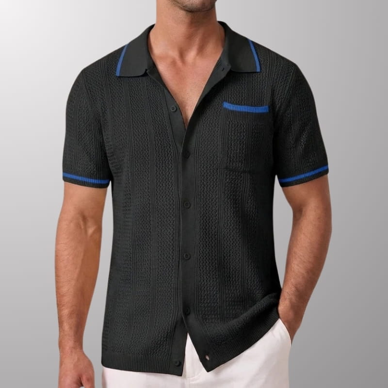 Jones Textured Knit Polo Shirt – Soft Breathable Everyday Wear Top