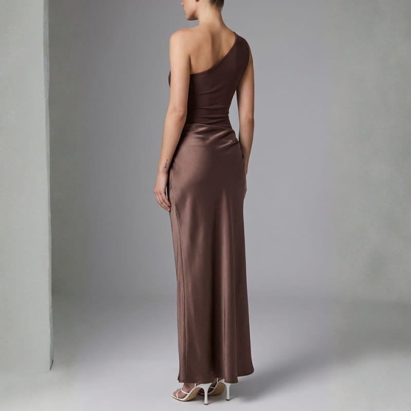 Danica One-Shoulder Satin Maxi Dress – Elegant Evening Dress