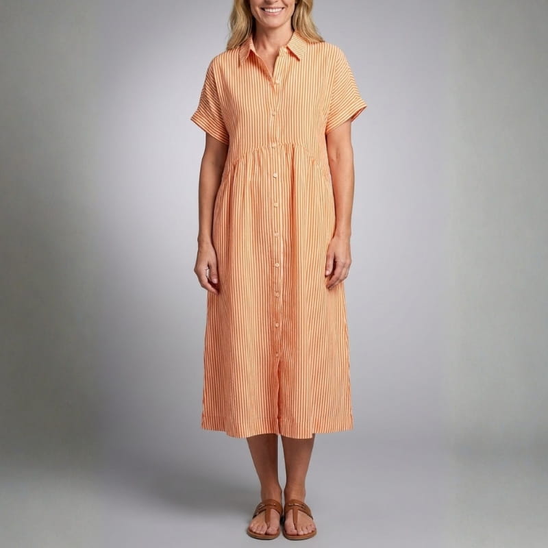 Emilia Women's Full Length Maxi Shirt Dress – Lightweight Breathable Style