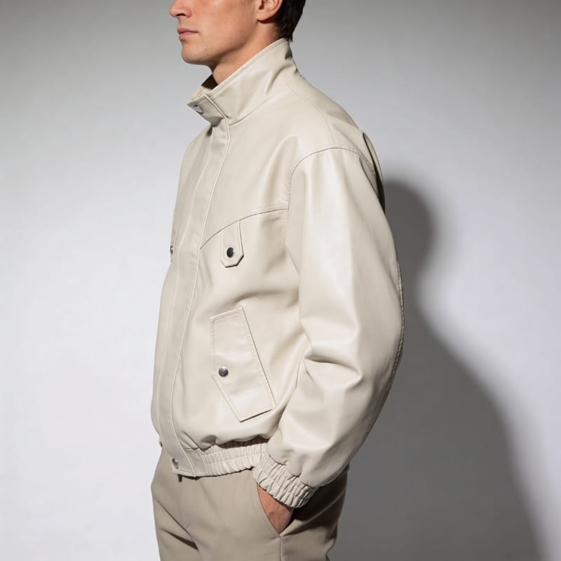 Marco Genuine Leather Bomber Jacket – Soft Durable Casual Outerwear