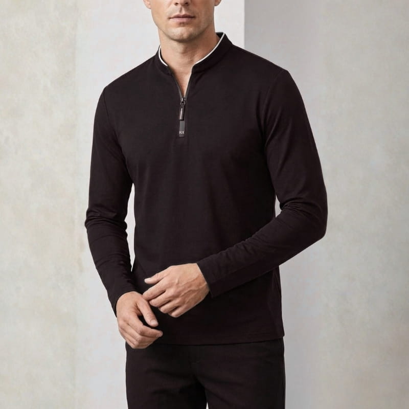 Brennan Half Zip Cotton Polo Shirt – Sleek Everyday Performance Top
