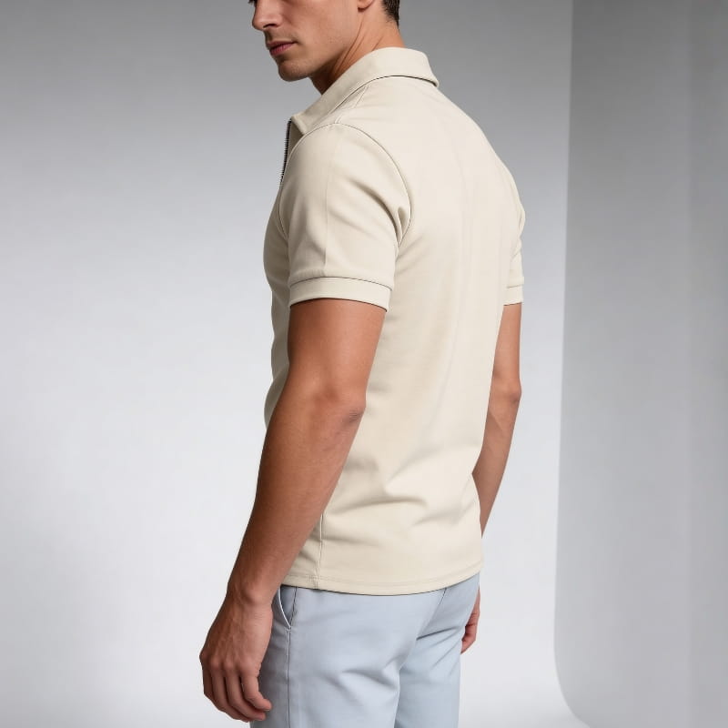 Brion Cotton Blend Half-Zip Polo Shirt – Lightweight Versatile Performance Top