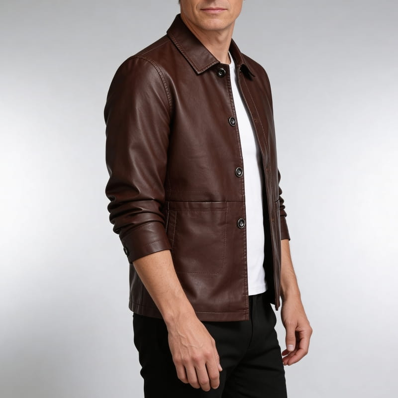 Alessandro Premium Leather Jacket - Sleek Tailored Casual Outerwear