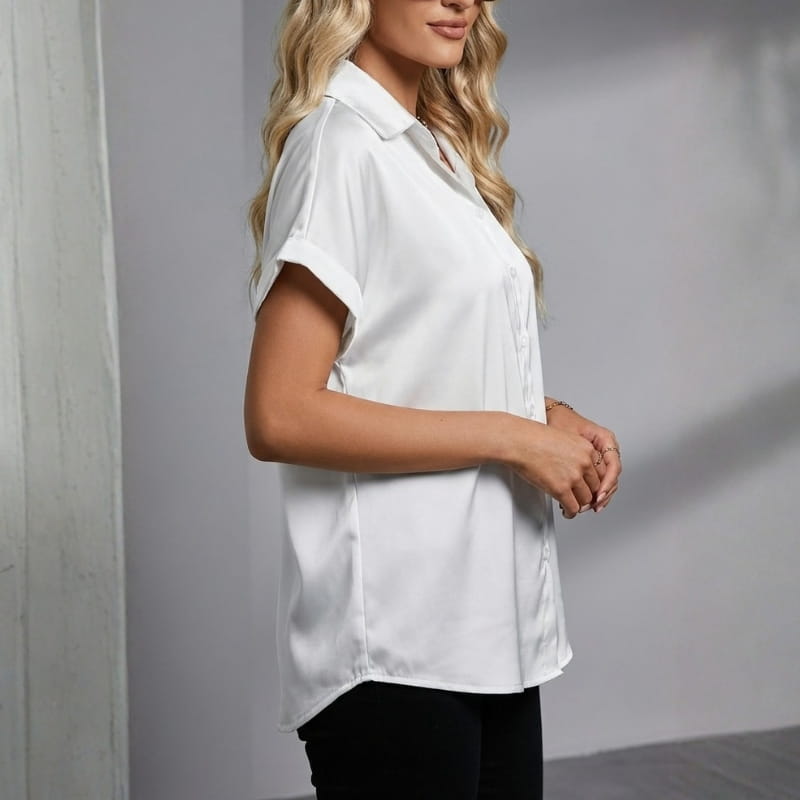Seraphina Luxe: Premium Silk-Finish Satin Blouse