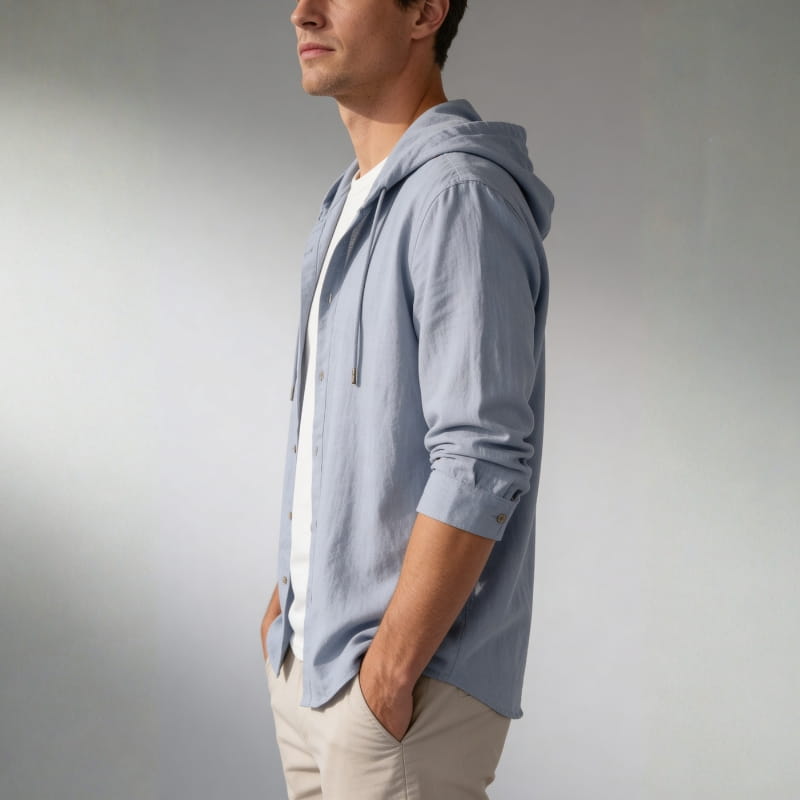 Mariano Cotton-Linen Hooded Shirt – Lightweight Breathable Casual Top
