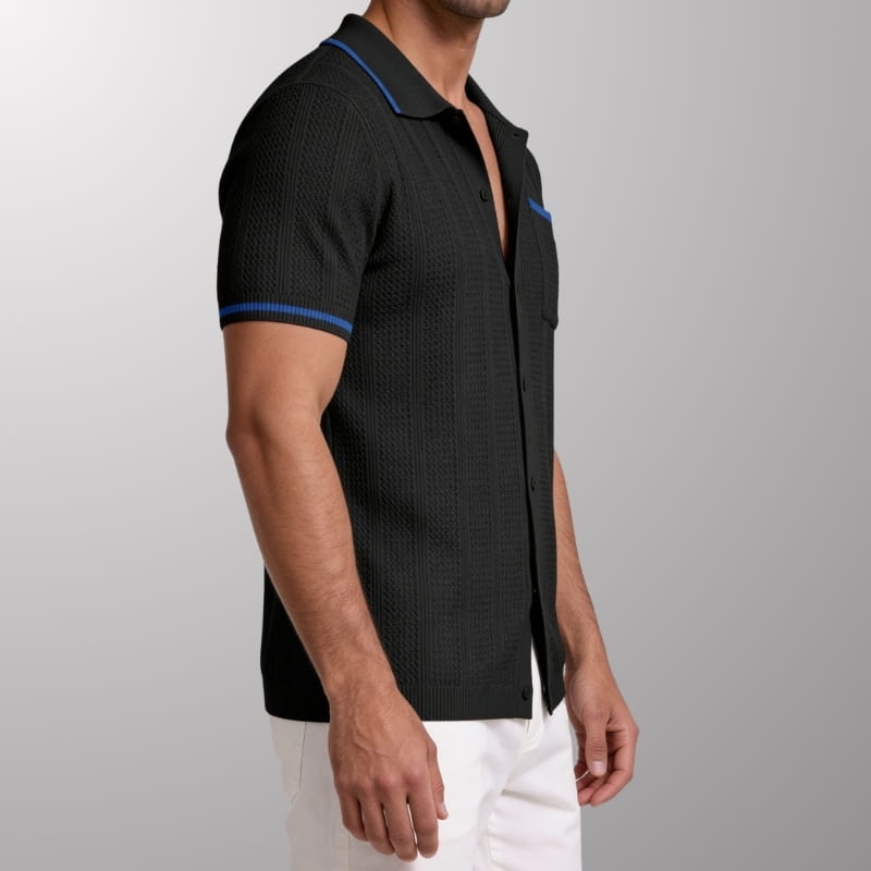 Jones Textured Knit Polo Shirt – Soft Breathable Everyday Wear Top