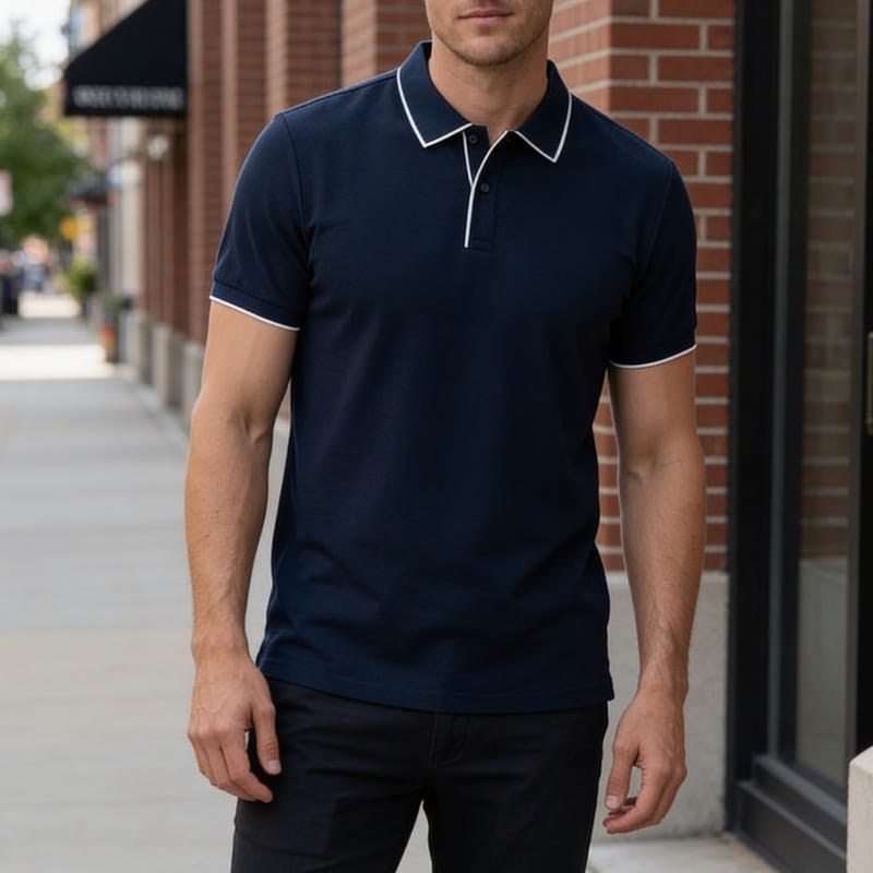 Valente Performance Knit Polo – Breathable Stretch Smart-Casual Shirt