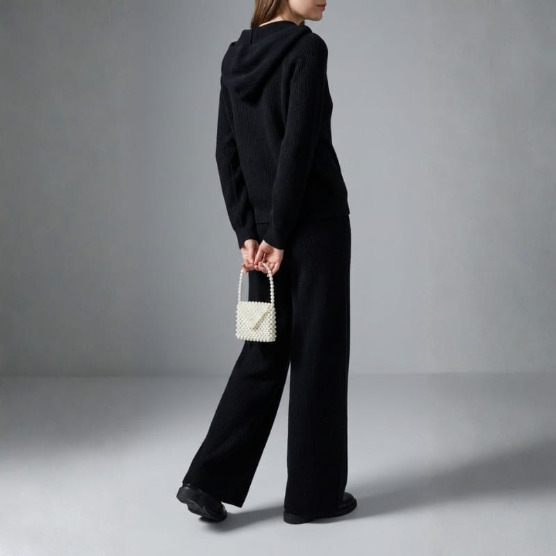 Vienna Valentina Women's 2 Piece Loungewear Set – Hooded Sweater and Wide Leg Pants