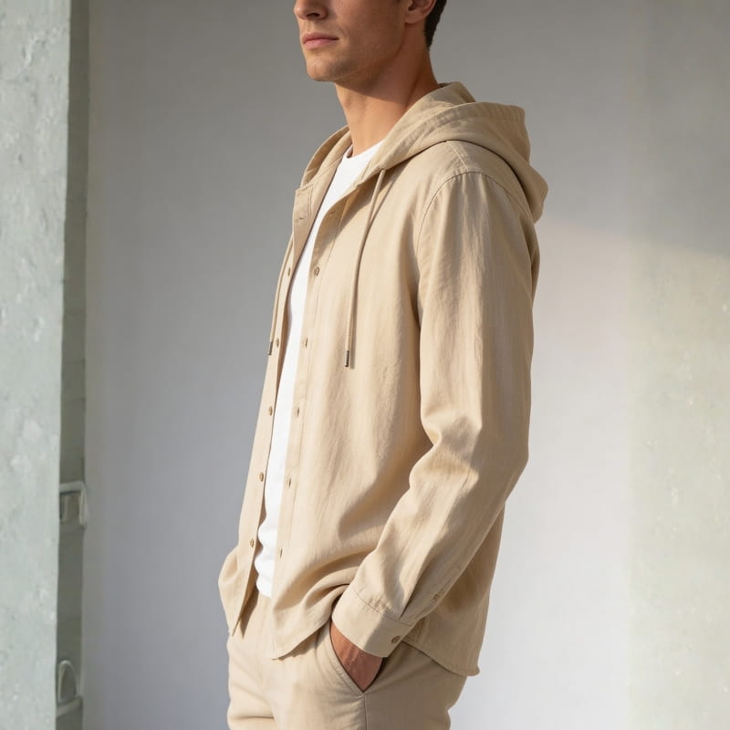 Mariano Cotton-Linen Hooded Shirt – Lightweight Breathable Casual Top