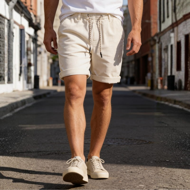 Arnel Soft Corduroy Elasticated Shorts – Relaxed Fit Summer Shorts