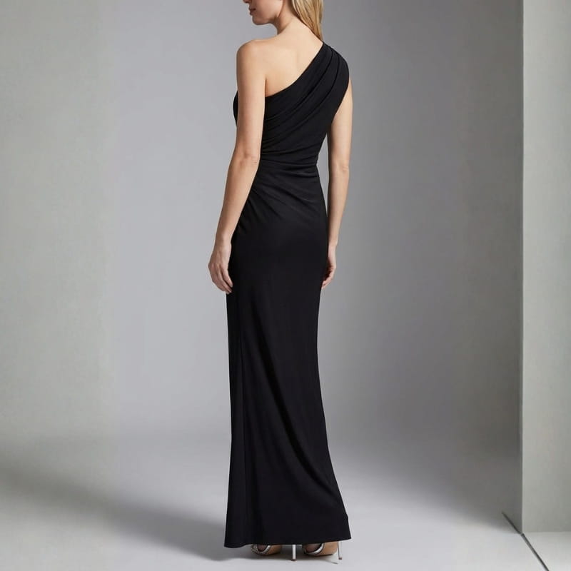 Danica One-Shoulder Satin Maxi Dress – Elegant Evening Dress