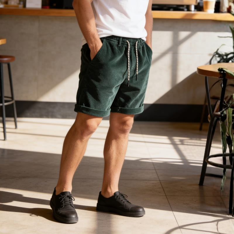 Arnel Soft Corduroy Elasticated Shorts – Relaxed Fit Summer Shorts