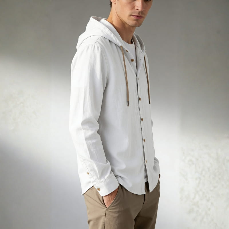 Mariano Cotton-Linen Hooded Shirt – Lightweight Breathable Casual Top