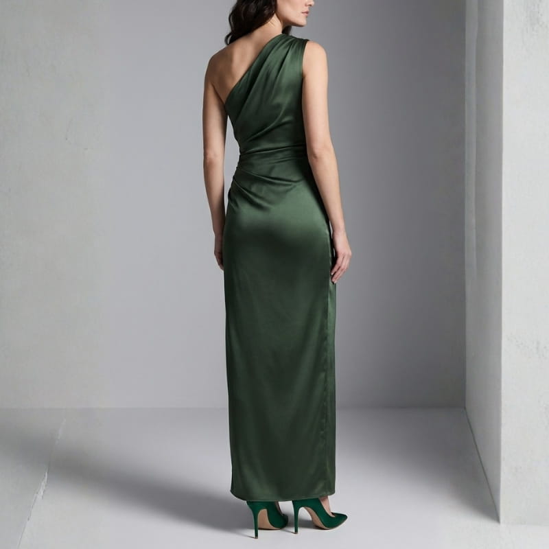 Danica One-Shoulder Satin Maxi Dress – Elegant Evening Dress