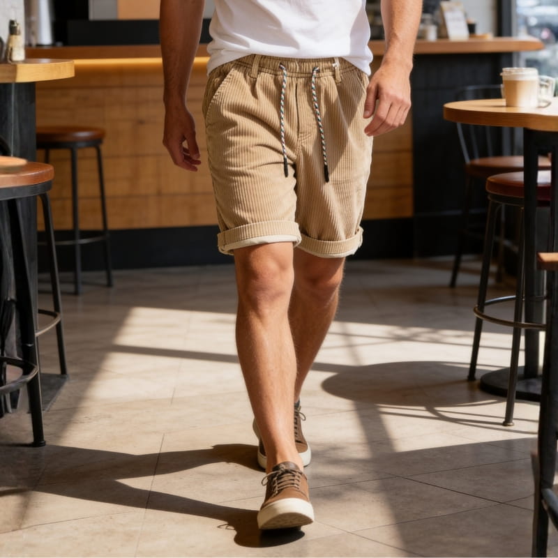 Arnel Soft Corduroy Elasticated Shorts – Relaxed Fit Summer Shorts