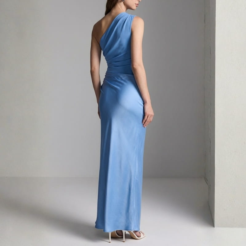 Danica One-Shoulder Satin Maxi Dress – Elegant Evening Dress