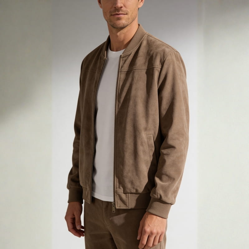 Matteo Woven Cotton Bomber Jacket – Lightweight Casual Jacket