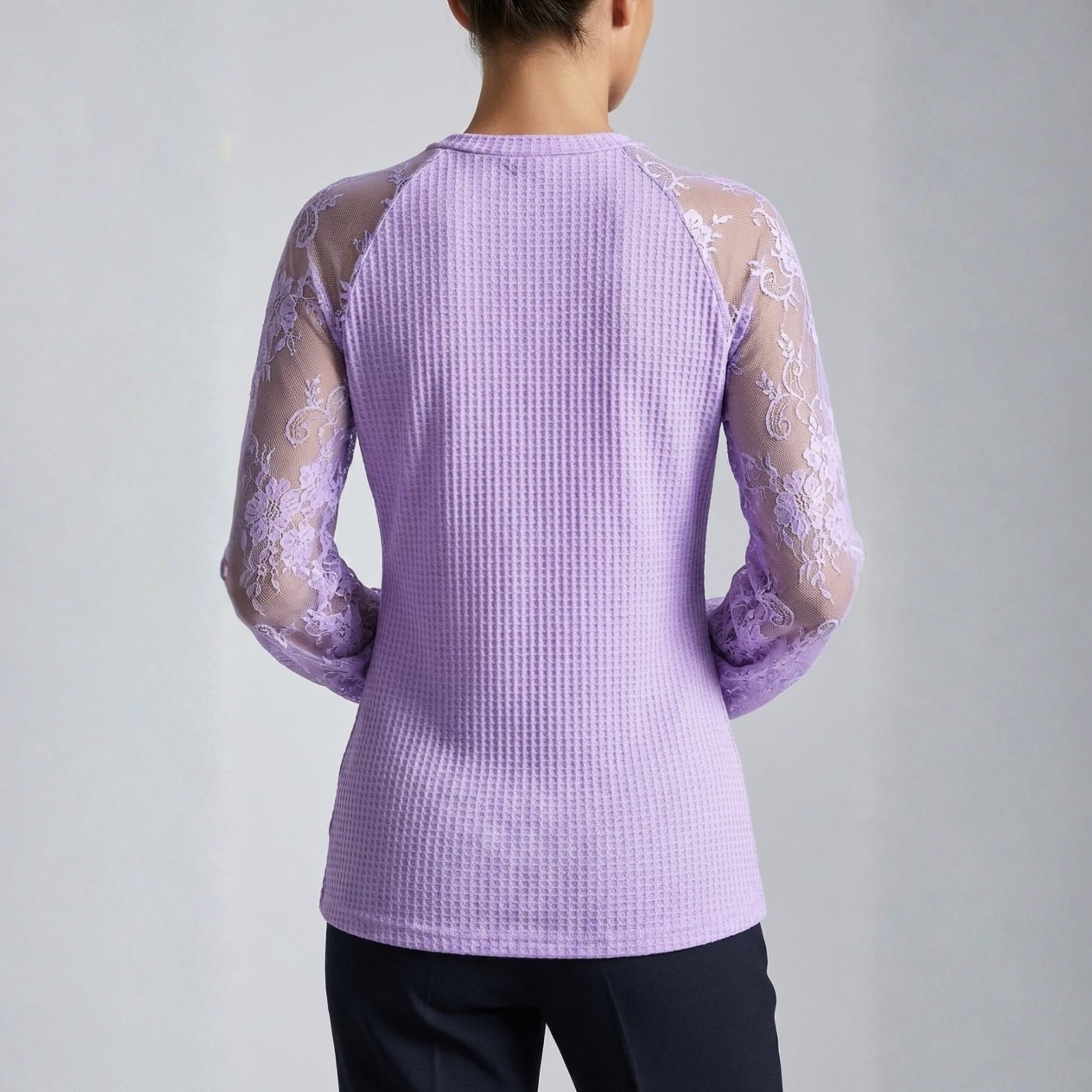 Lysandra Intricate Floral Lace Knit Blouse – Premium Knit Blouse for Seasonal Wear