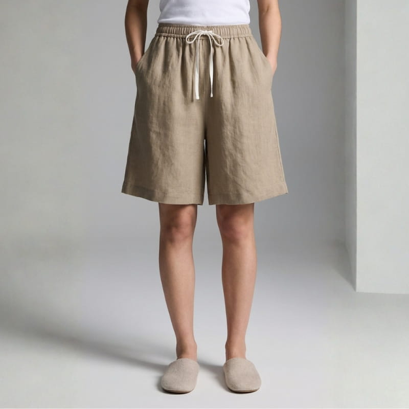 Jasmin Linen Drawstring Shorts – Lightweight Casual Summer Shorts