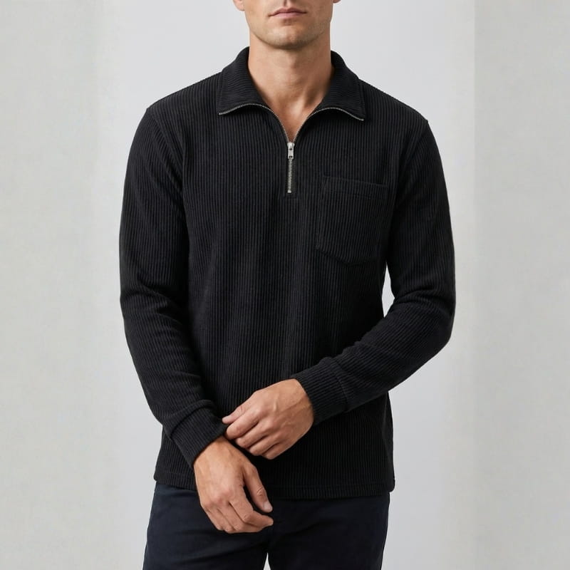 Lucien Corduroy Quarter Zip Polo Shirt – Soft Premium Layering Top