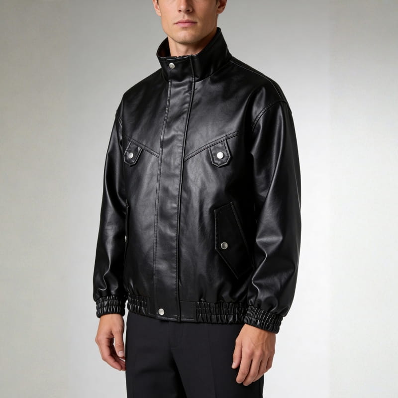 Marco Genuine Leather Bomber Jacket – Soft Durable Casual Outerwear