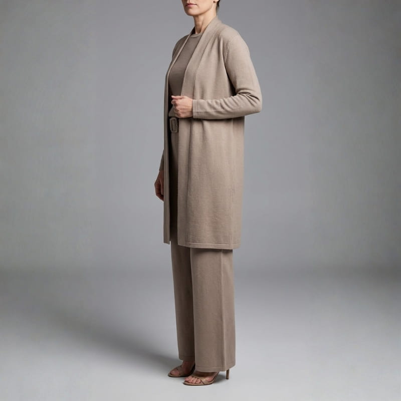 Myrna Soft Knit Three-Piece Set – Cozy Stretch Lounge Ensemble