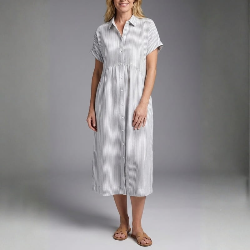 Emilia Women's Full Length Maxi Shirt Dress – Lightweight Breathable Style