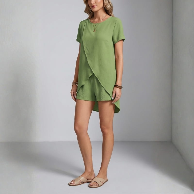 Amalia Women's Summer Set – Lightweight Breathable Two Piece Co-ord Outfit
