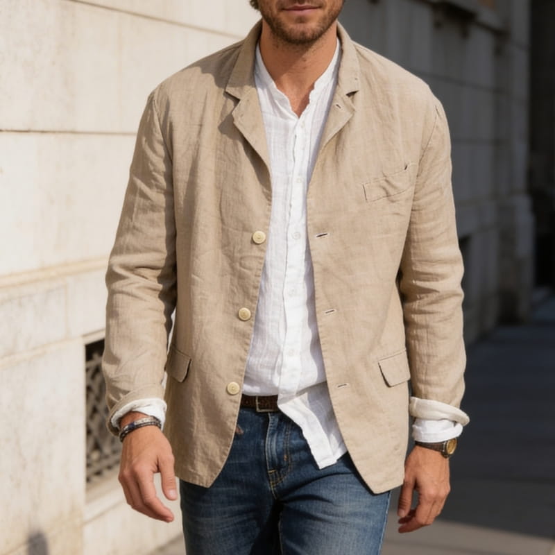 Mariano Relaxed Linen Summer Blazer – Lightweight Tailored Casual Jacket