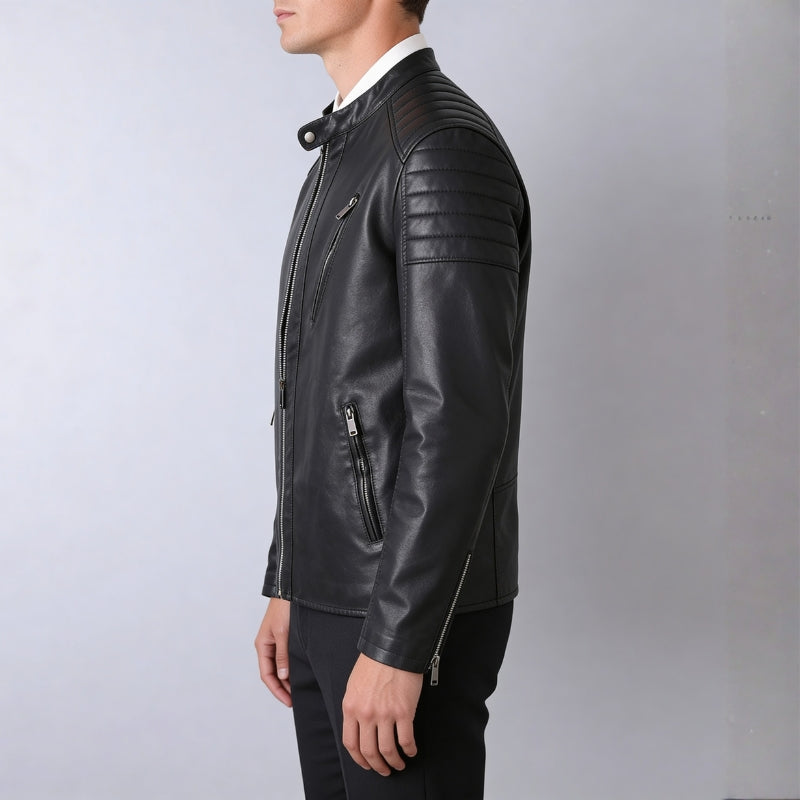 Armano Genuine Leather Biker Jacket – Rugged Casual Outerwear