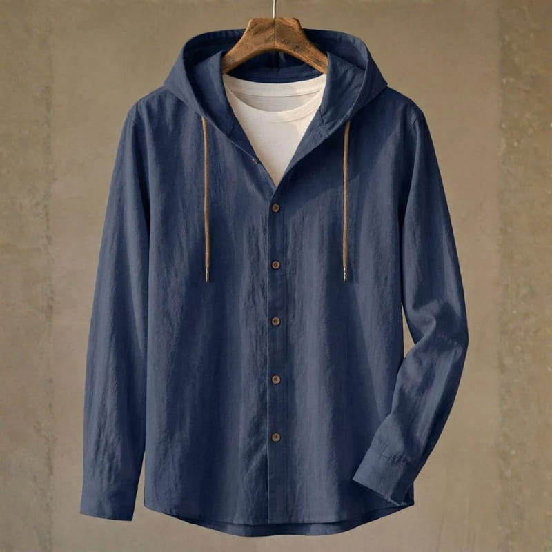 Mariano Cotton-Linen Hooded Shirt – Lightweight Breathable Casual Top