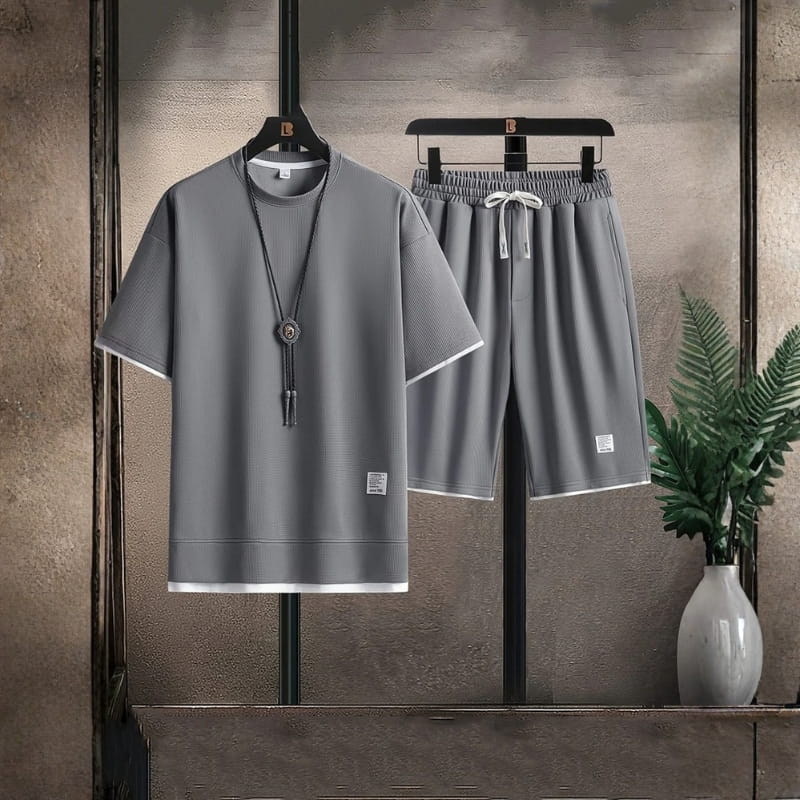 Hawthorne Waffle-Knit Relaxed Lounge Set – Soft Breathable Two-Piece Outfit