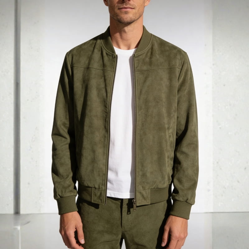 Matteo Woven Cotton Bomber Jacket – Lightweight Casual Jacket