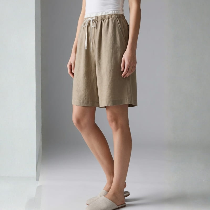 Jasmin Linen Drawstring Shorts – Lightweight Casual Summer Shorts