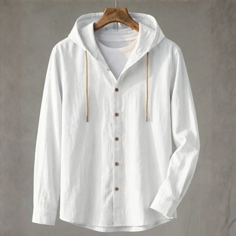 Mariano Cotton-Linen Hooded Shirt – Lightweight Breathable Casual Top
