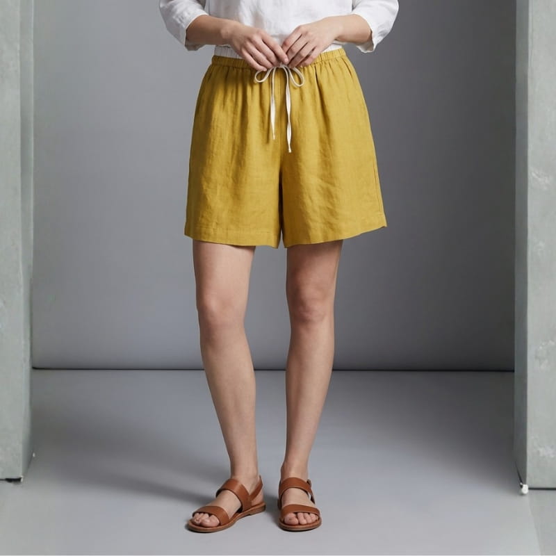 Jasmin Linen Drawstring Shorts – Lightweight Casual Summer Shorts