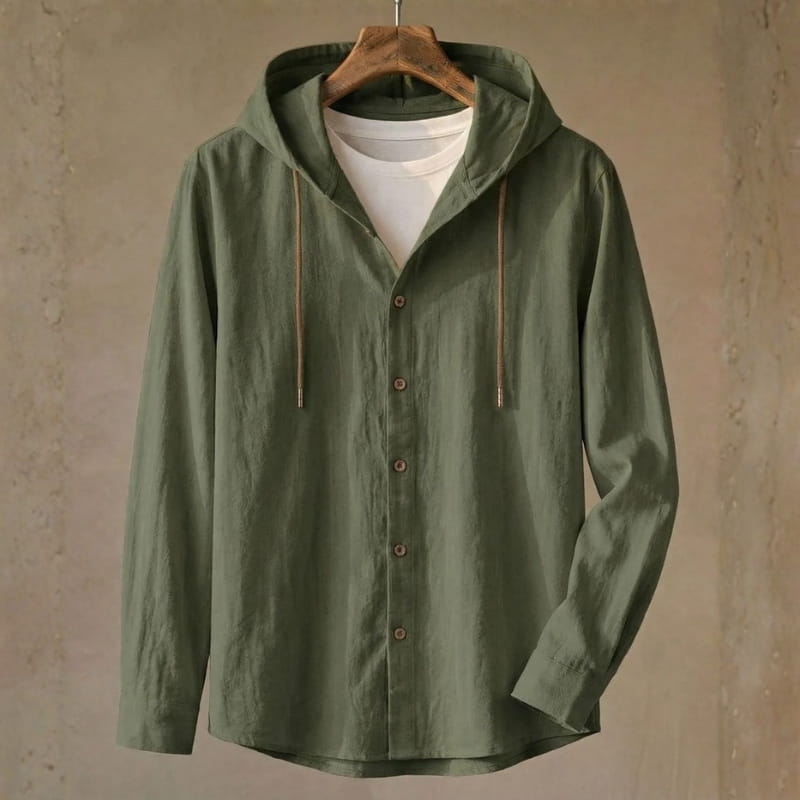 Mariano Cotton-Linen Hooded Shirt – Lightweight Breathable Casual Top