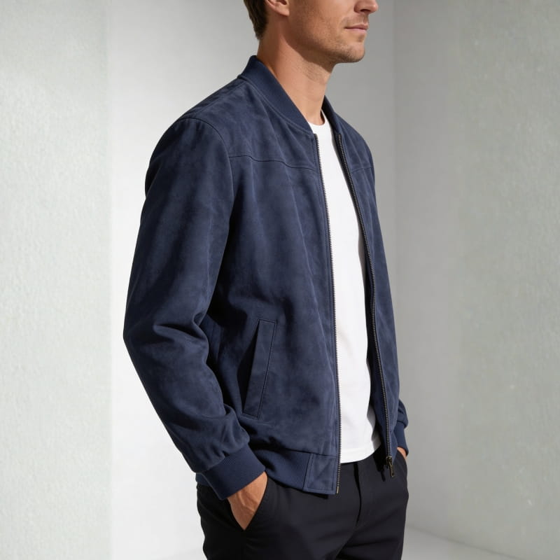 Matteo Woven Cotton Bomber Jacket – Lightweight Casual Jacket