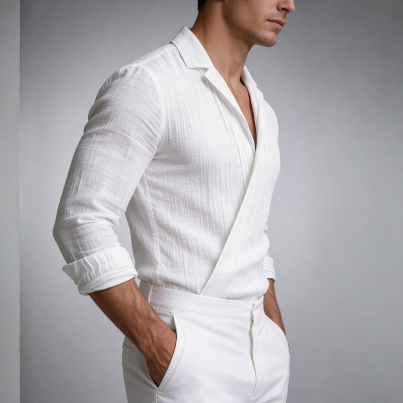 Zachary Cotton-Linen Wrap Shirt – Lightweight European Dress Shirt