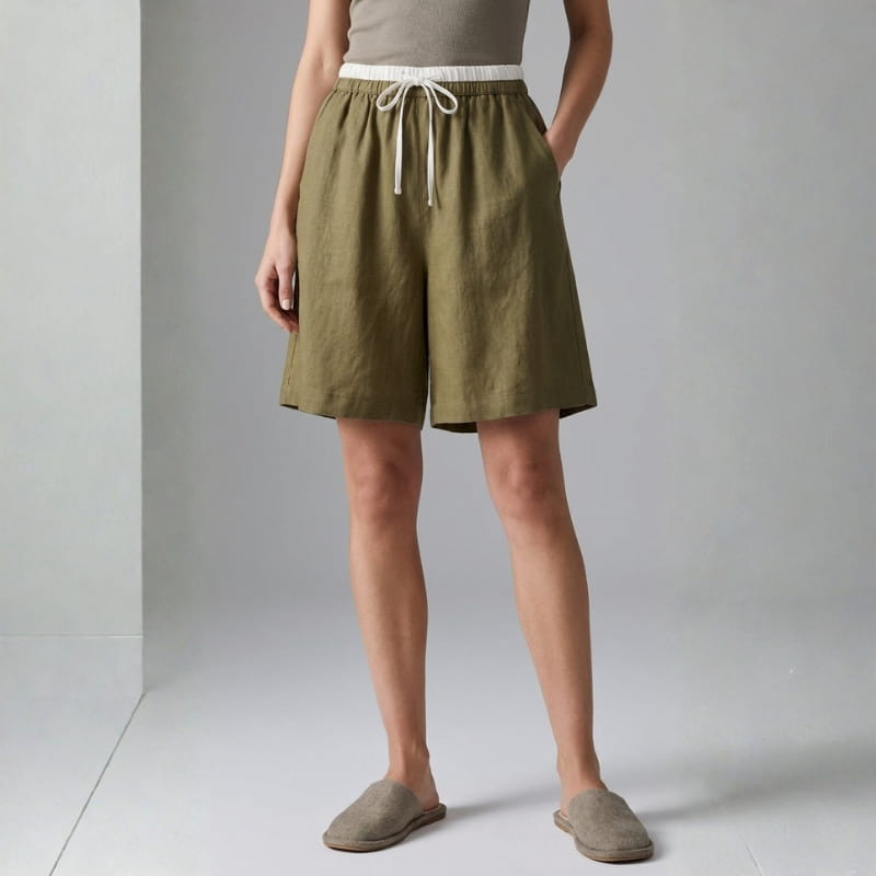 Jasmin Linen Drawstring Shorts – Lightweight Casual Summer Shorts
